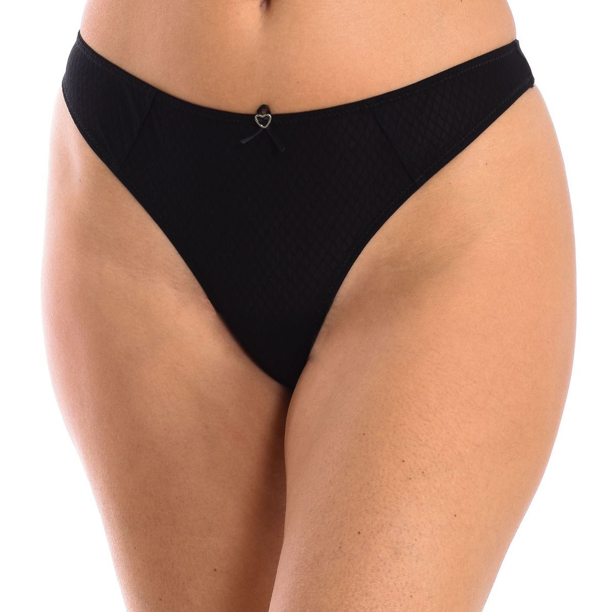 Eleganter Tanga mit Waffelstruktur und Schleife