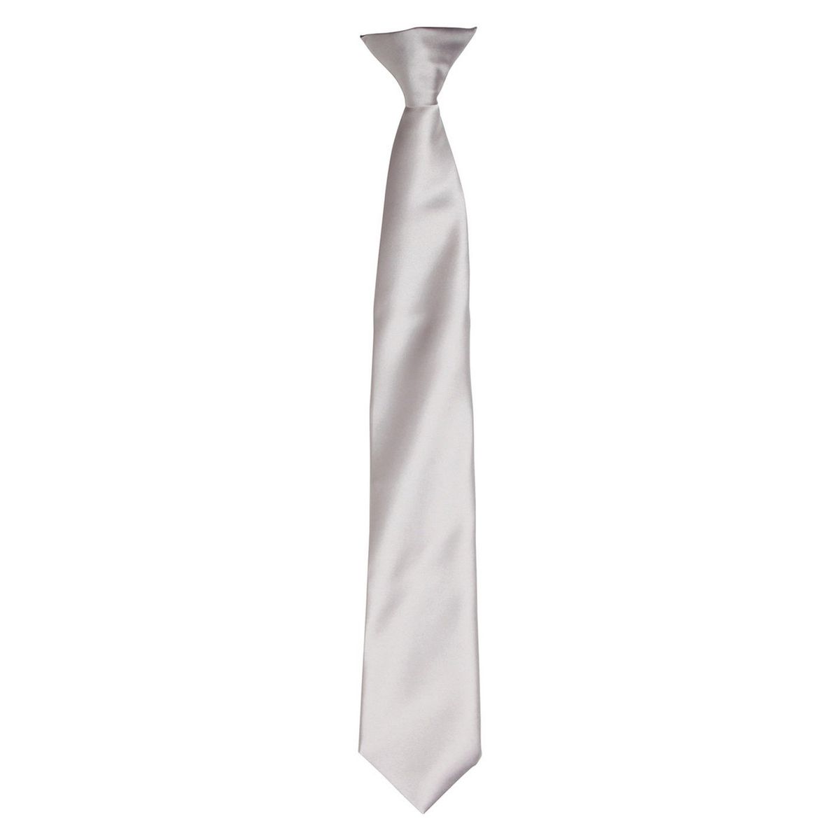 Silberne vorgebundene Satin Krawatte