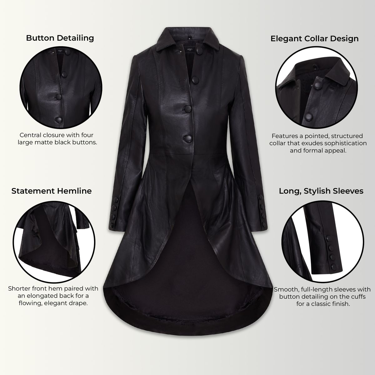 Viktorianisch inspirierter Leder-Tailcoat