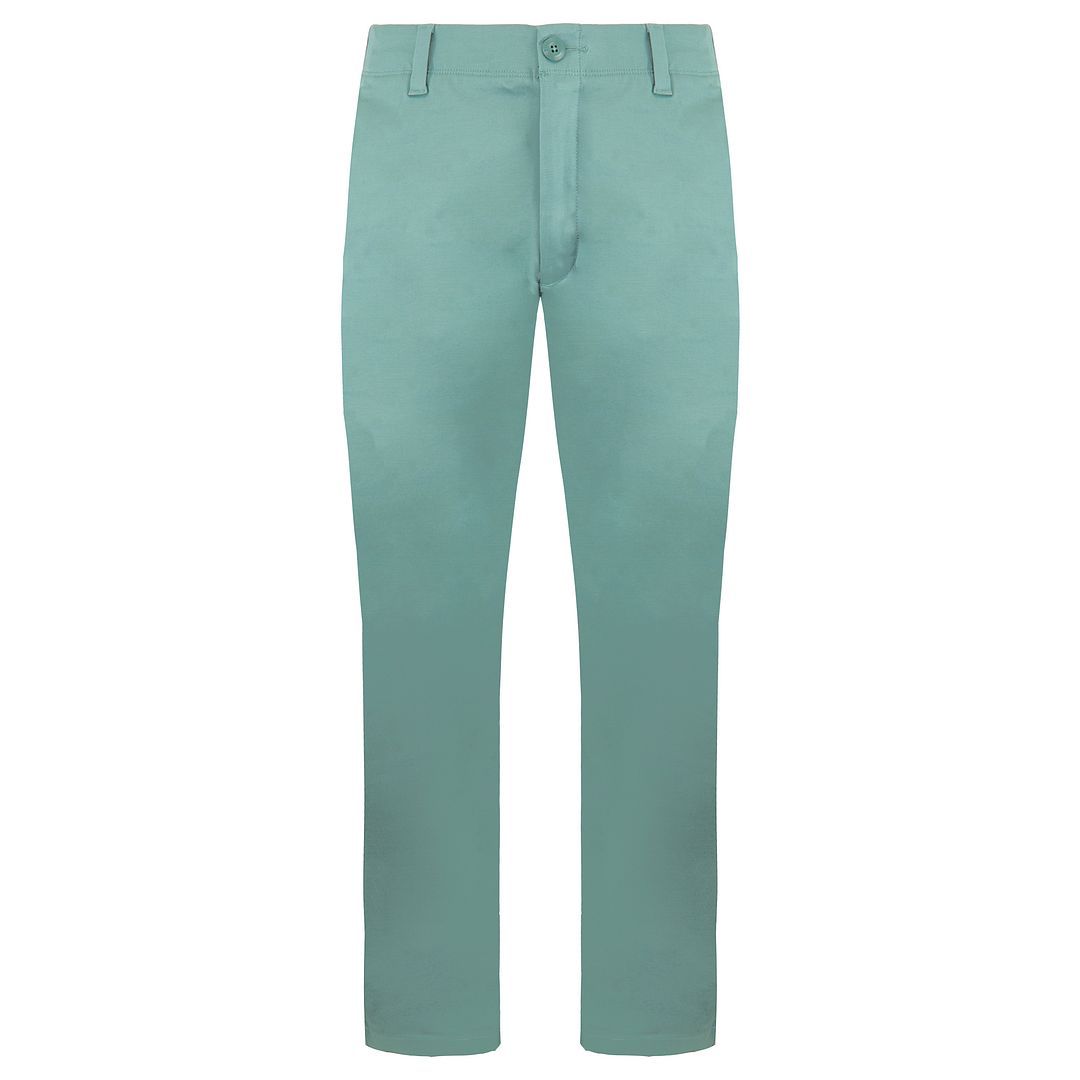 Hellgrüne Chino-Hose mit schmal zulaufendem Bein