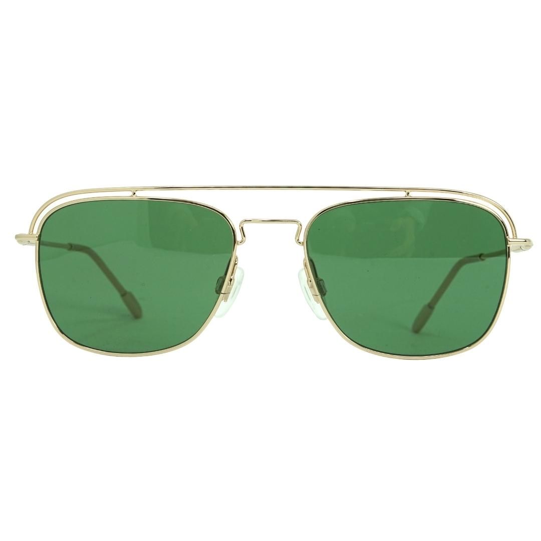 Quadratische Pilotenbrille mit grünen Gläsern