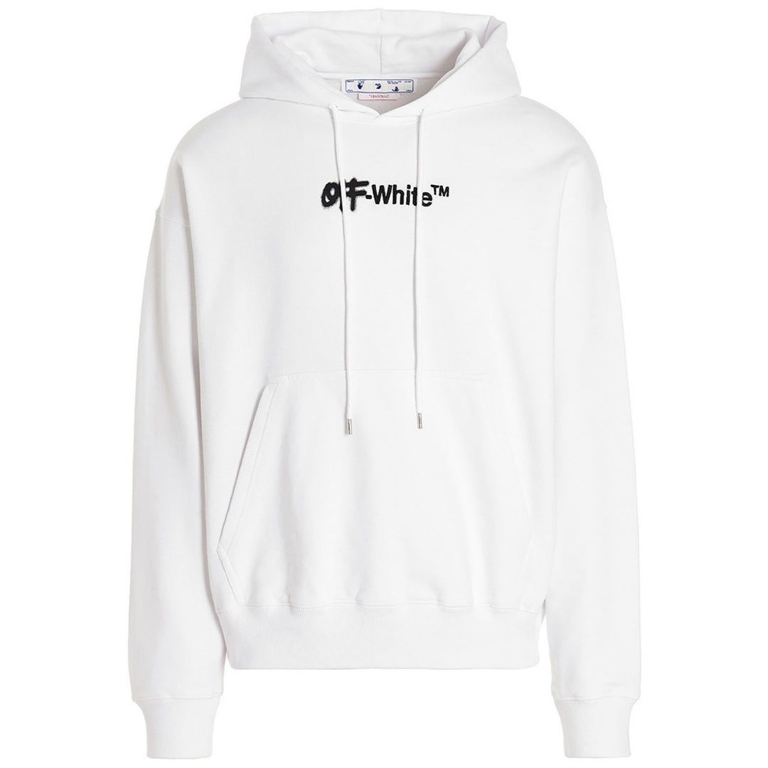 Weißer Logo-Spray-Paint-Hoodie