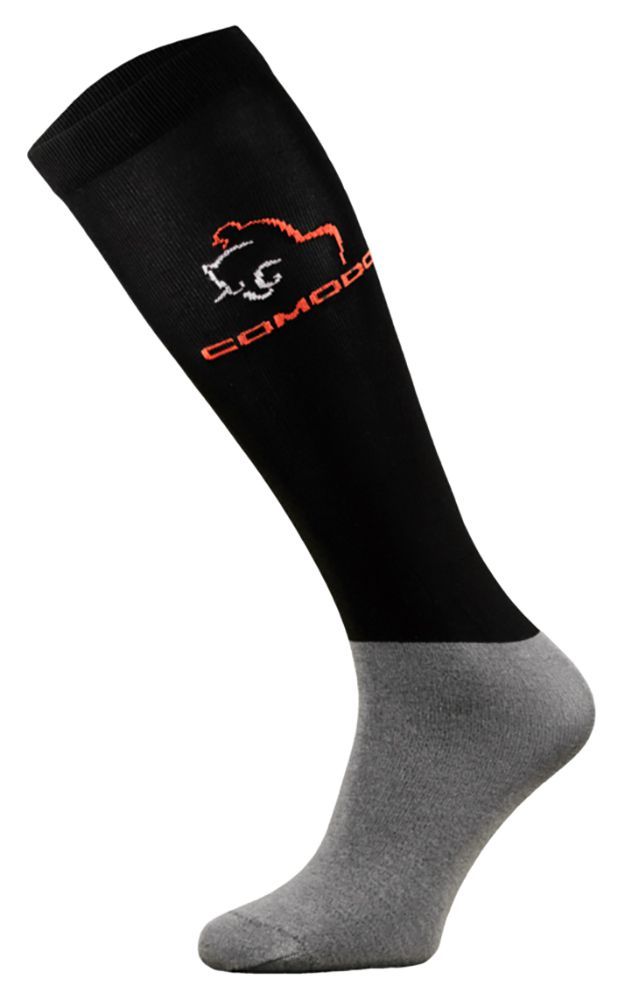 COMODO - Femme Chaussettes Equitation | Chaussettes Hautes Longues pour Eté - Noir
