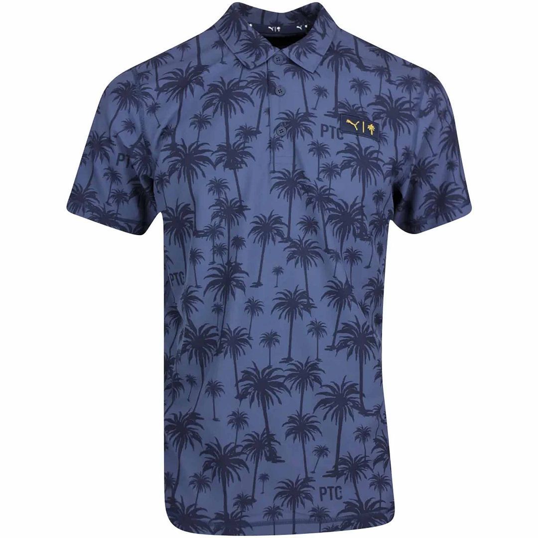 Herren Golf Polo Shirt mit Palmenprint