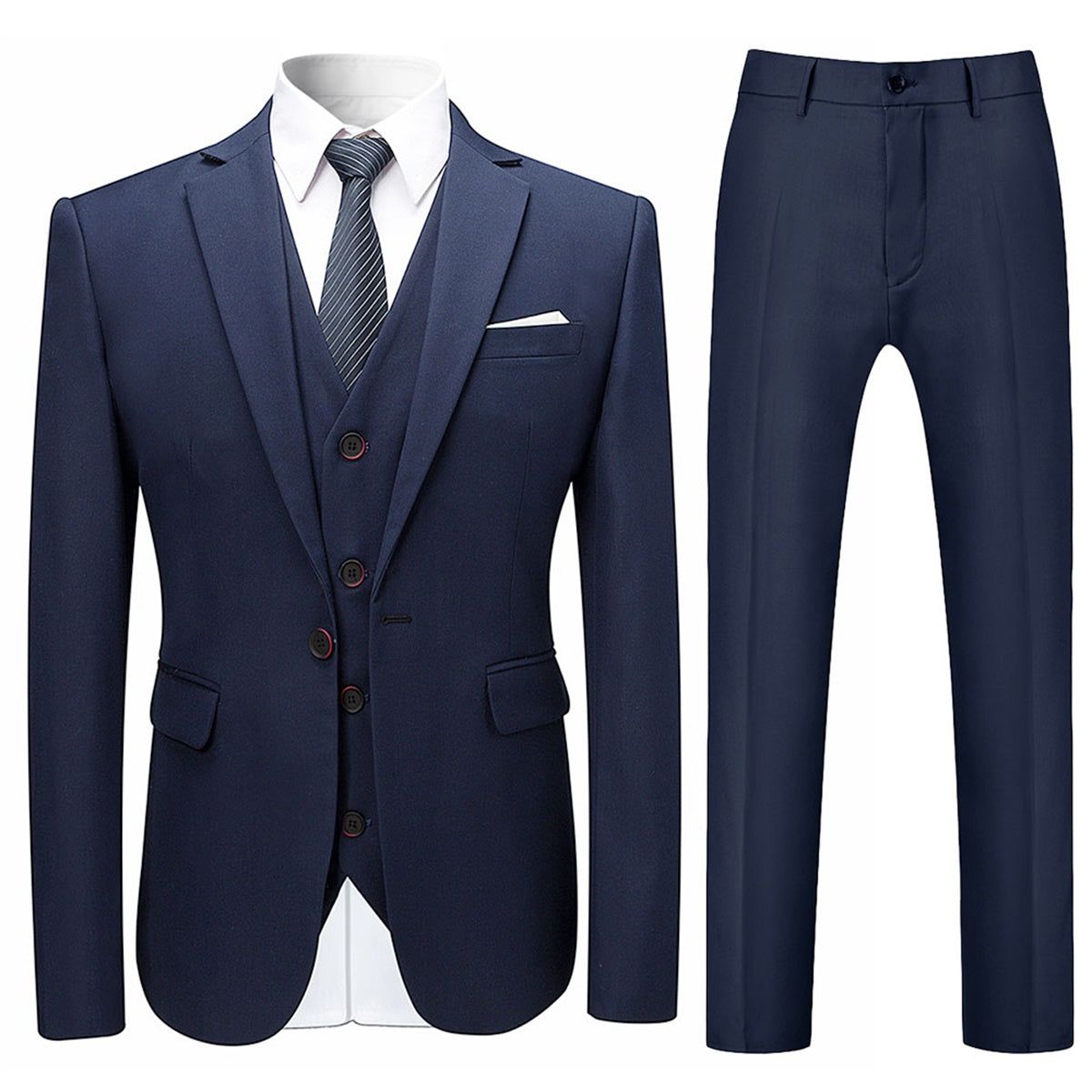 Schmales Dunkelblaues Anzugset
