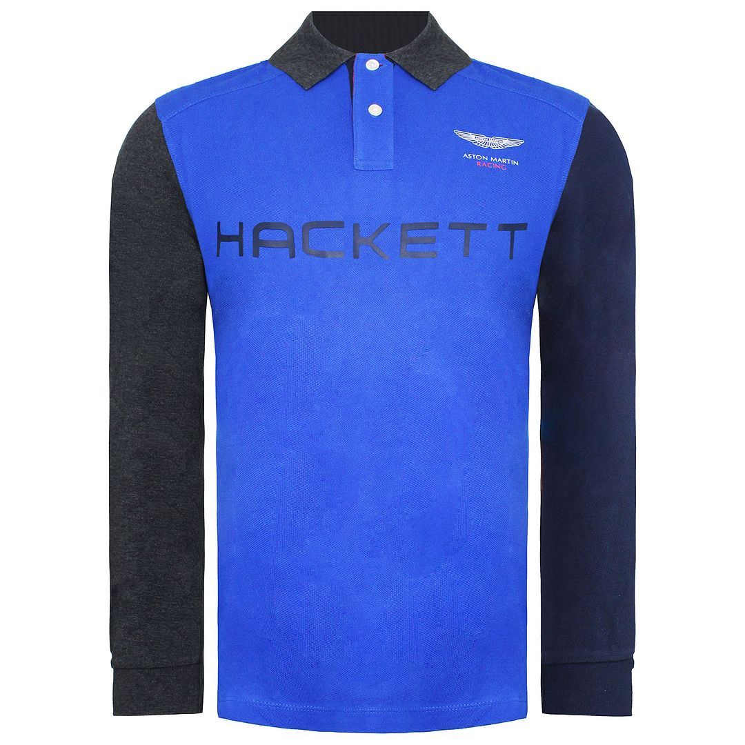 Herren Langarm Polohemd mit Farbblock
