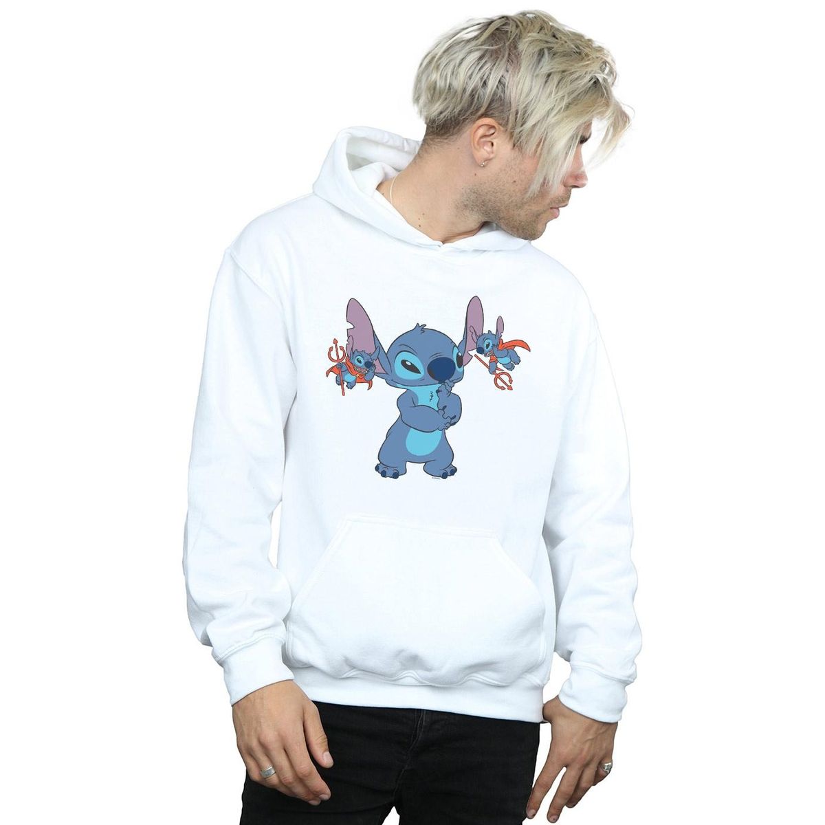 Kapuzenpullover mit Teufel-Stitch-Print