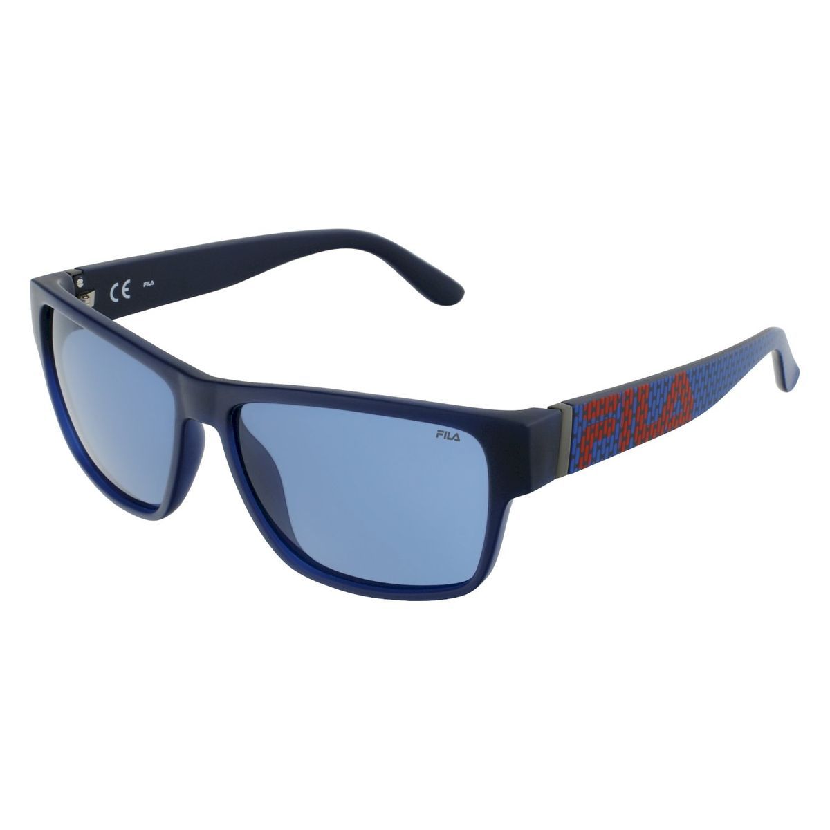 Eckige Sonnenbrille mit blauem Rahmen