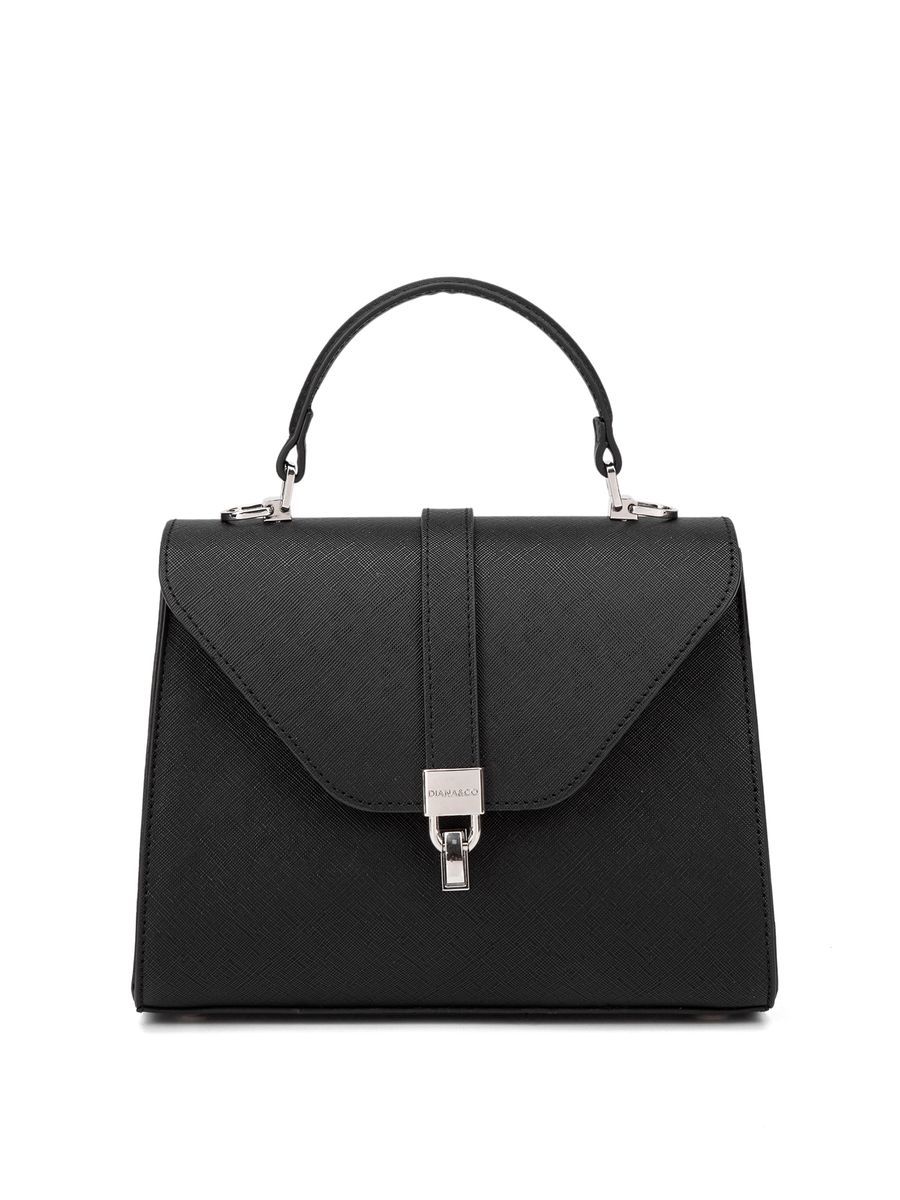 Strukturierte Henkeltasche in Saffiano-Optik