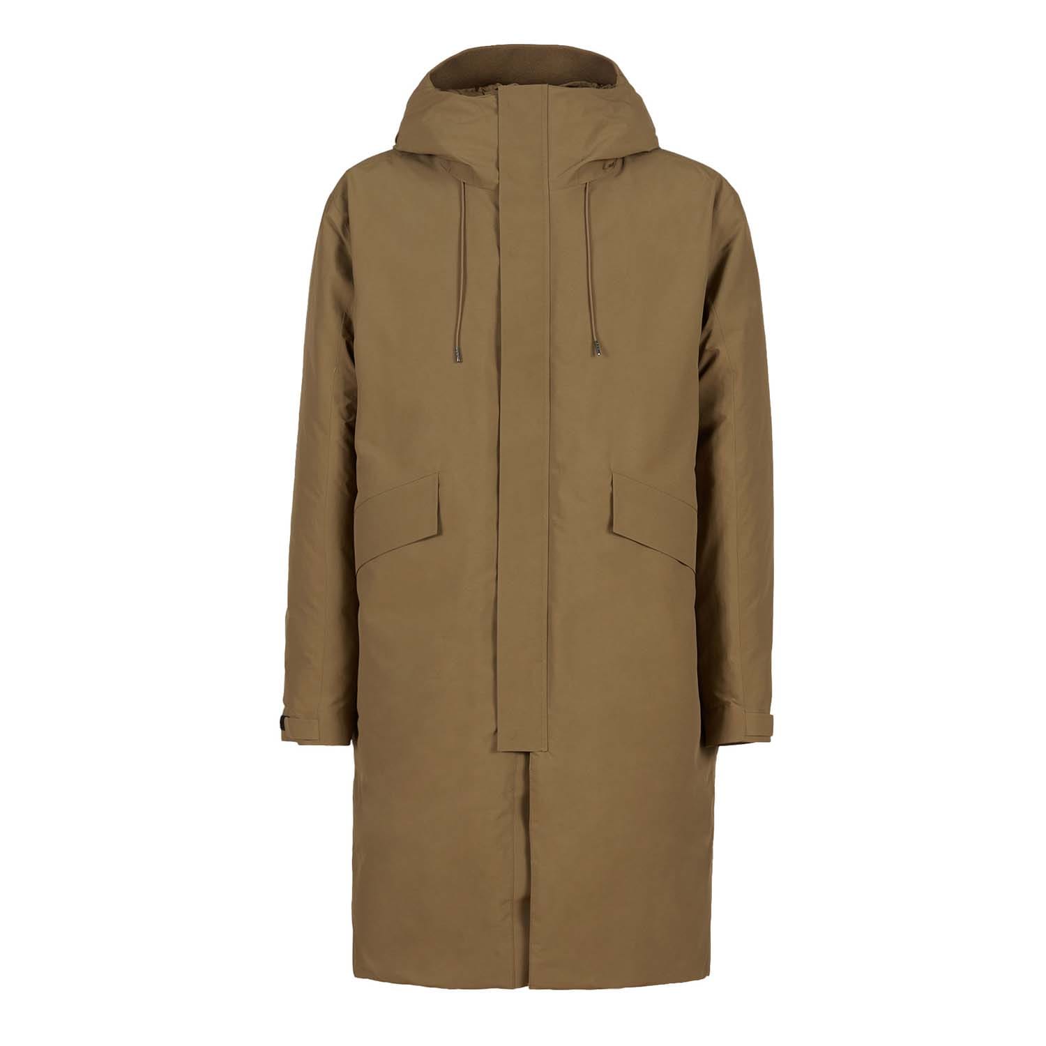 Beiger Herren Daunenparka mit Kapuze