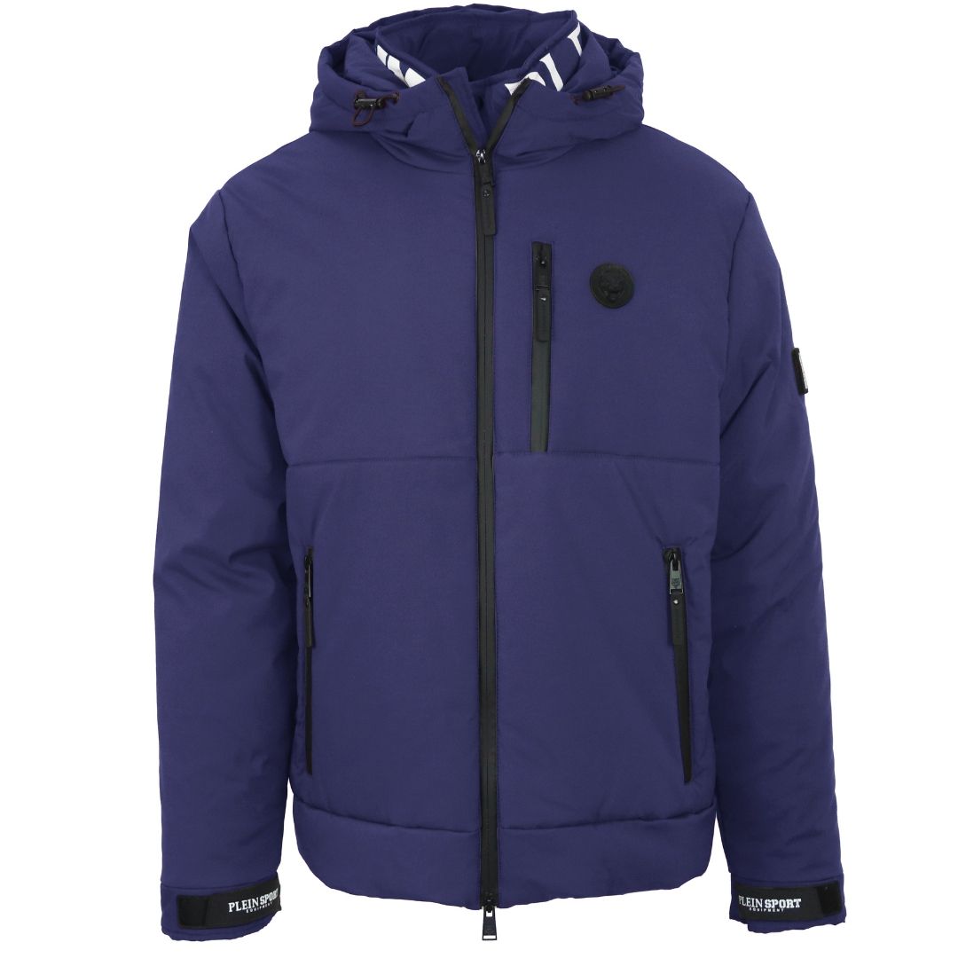Wattierte Logo Kapuzenjacke