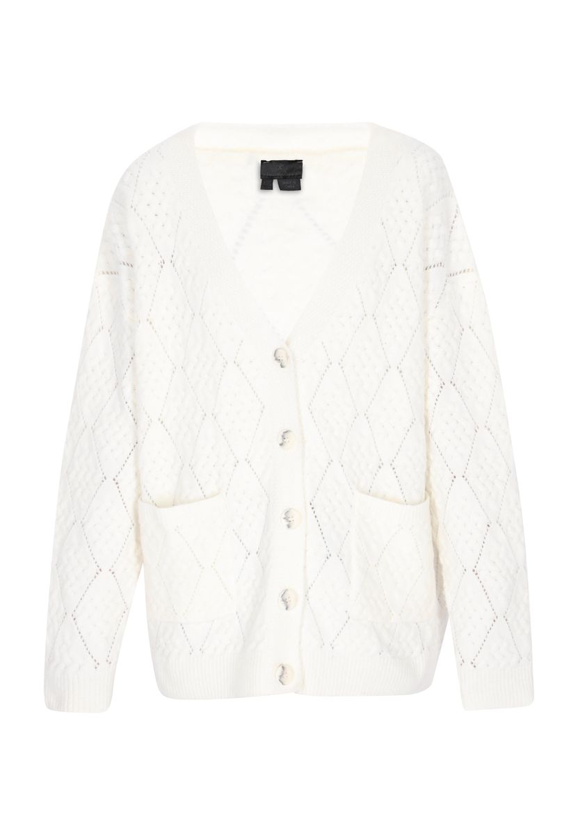 Gestrickte Strickjacke mit Diamantenmuster