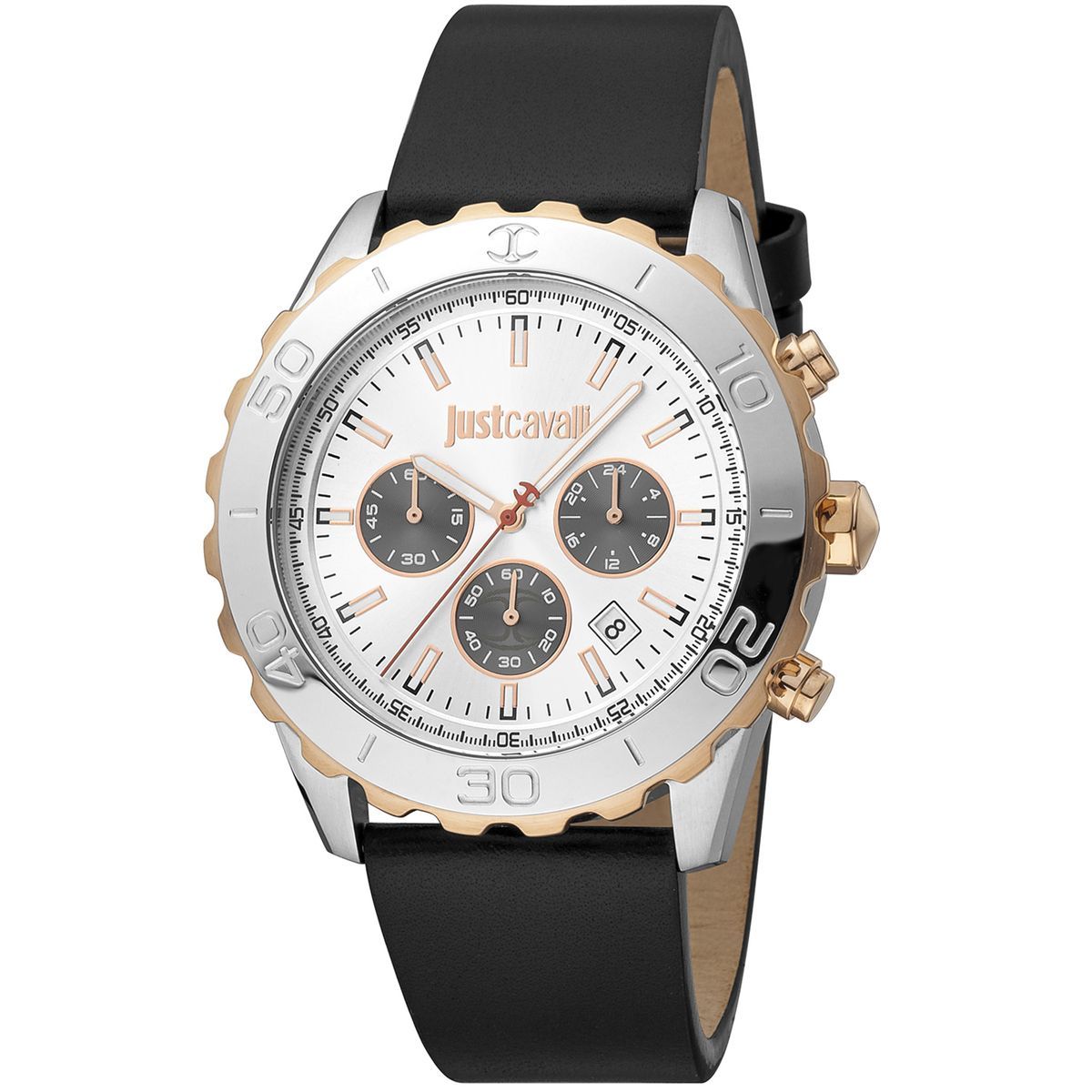 Herren Chronograph Multifunktions Schwarze Lederuhr