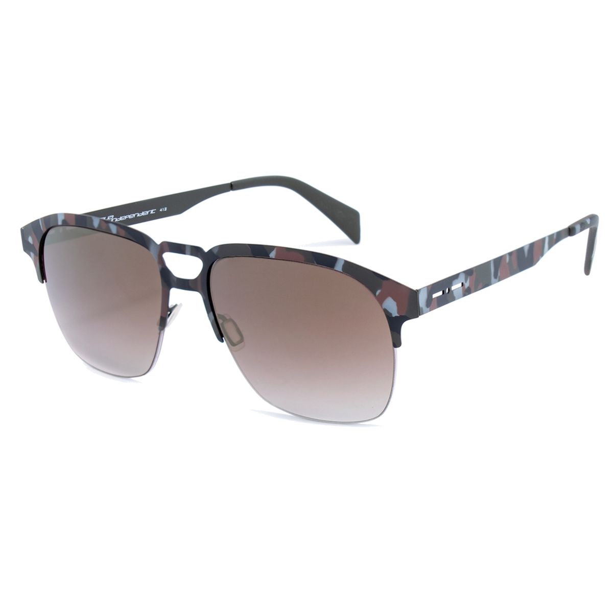 Blaue Sonnenbrille mit Metallrahmen