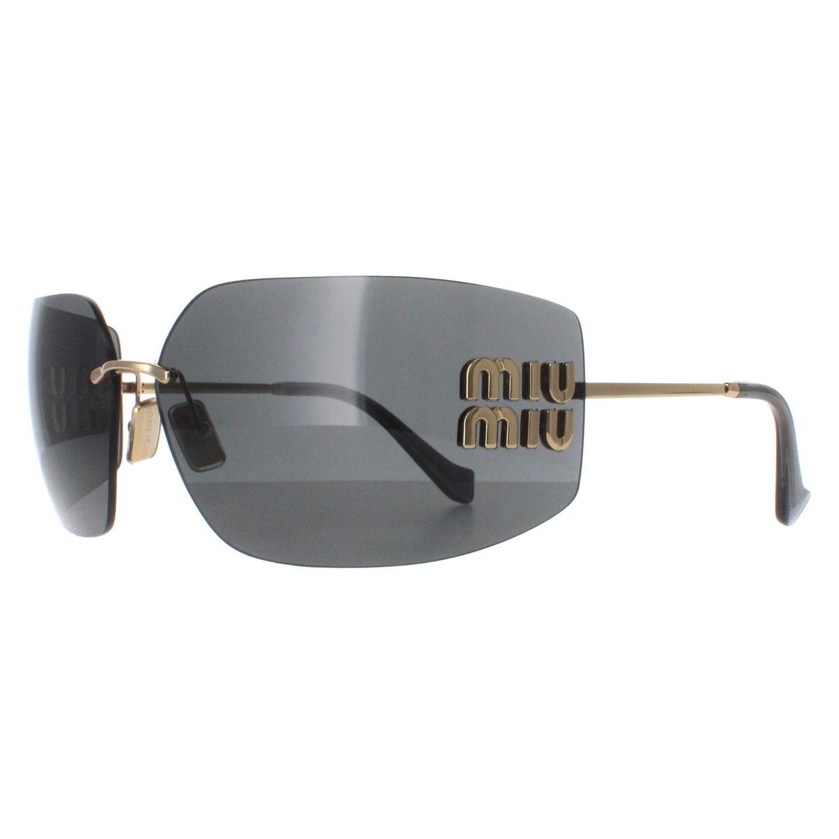 Randlose Shield-Sonnenbrille mit Logo