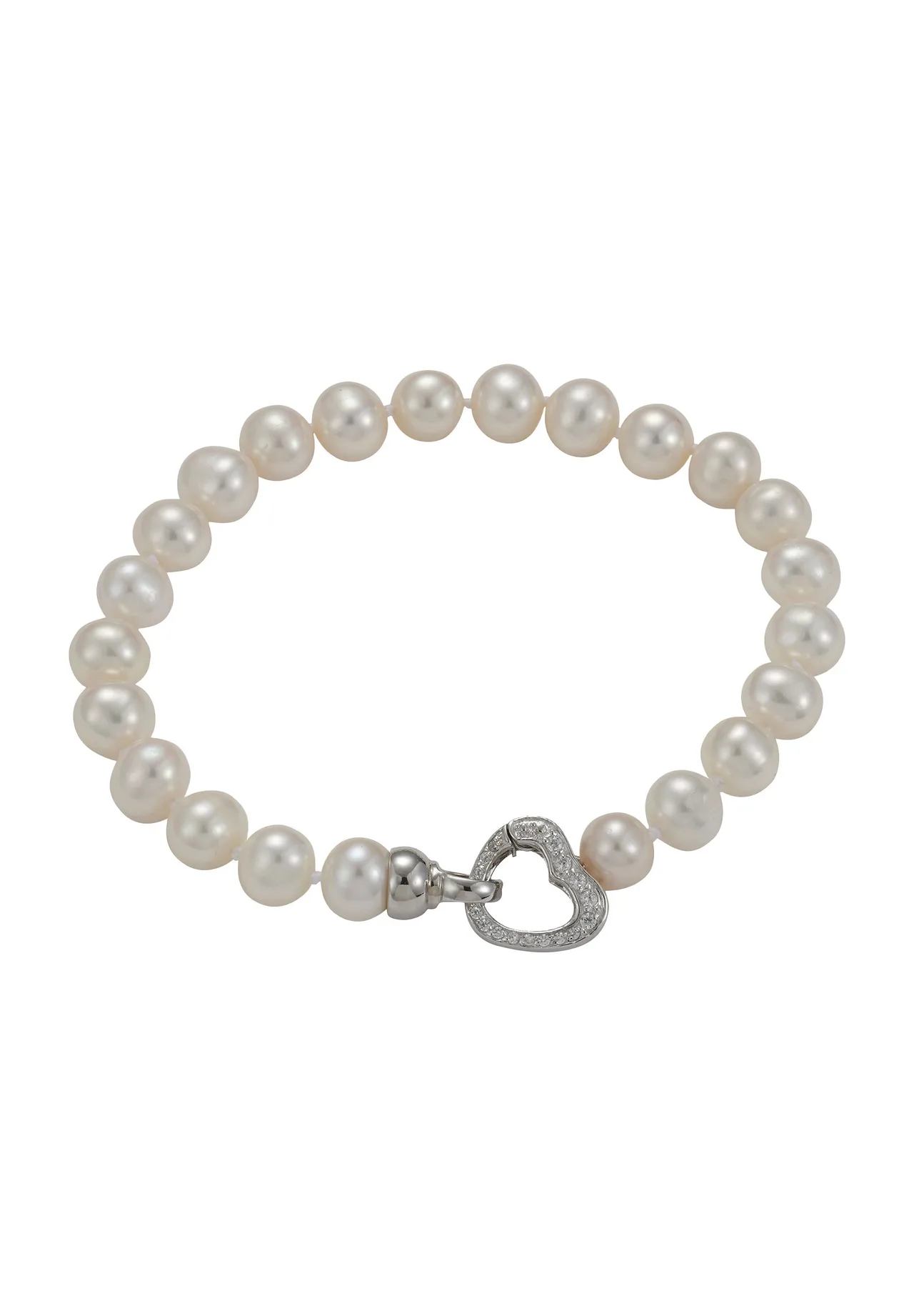 VANDENBERG Damen Armband, 925er Silber mit Süßwasserzuchtperlen, weiß