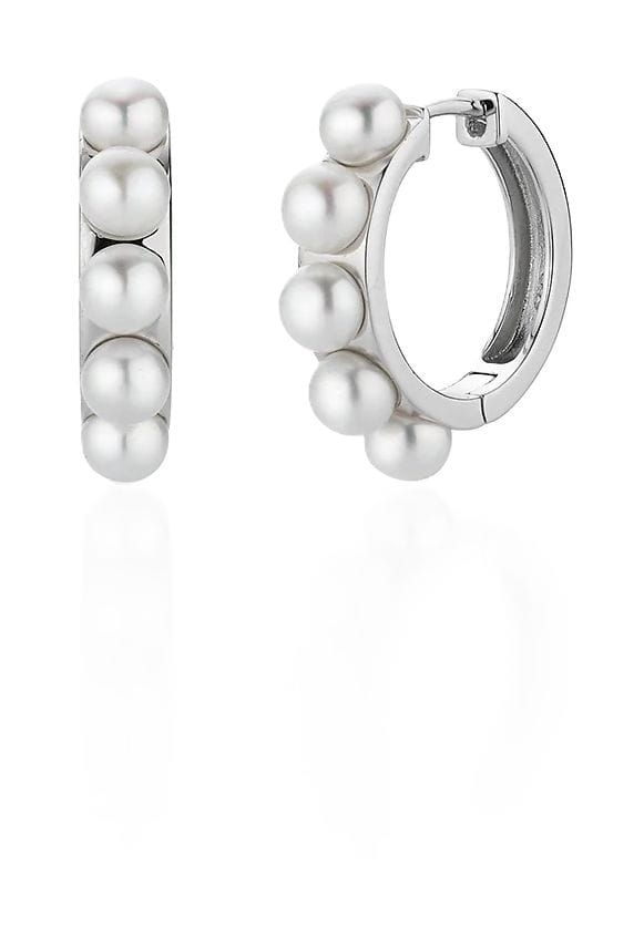 Creolen aus Sterlingsilber mit Perlenbesatz