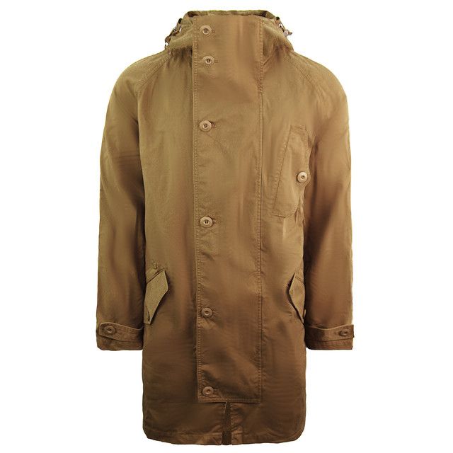 Twill-Parka mit Kapuze und Gürtel