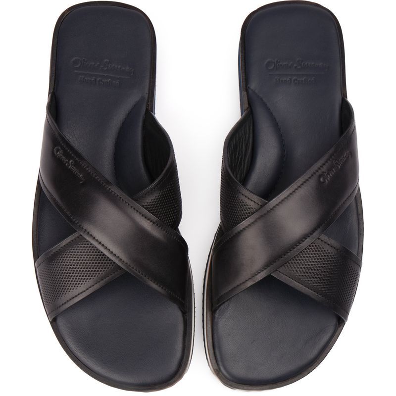Leder-Sandalen mit Kreuzriemen