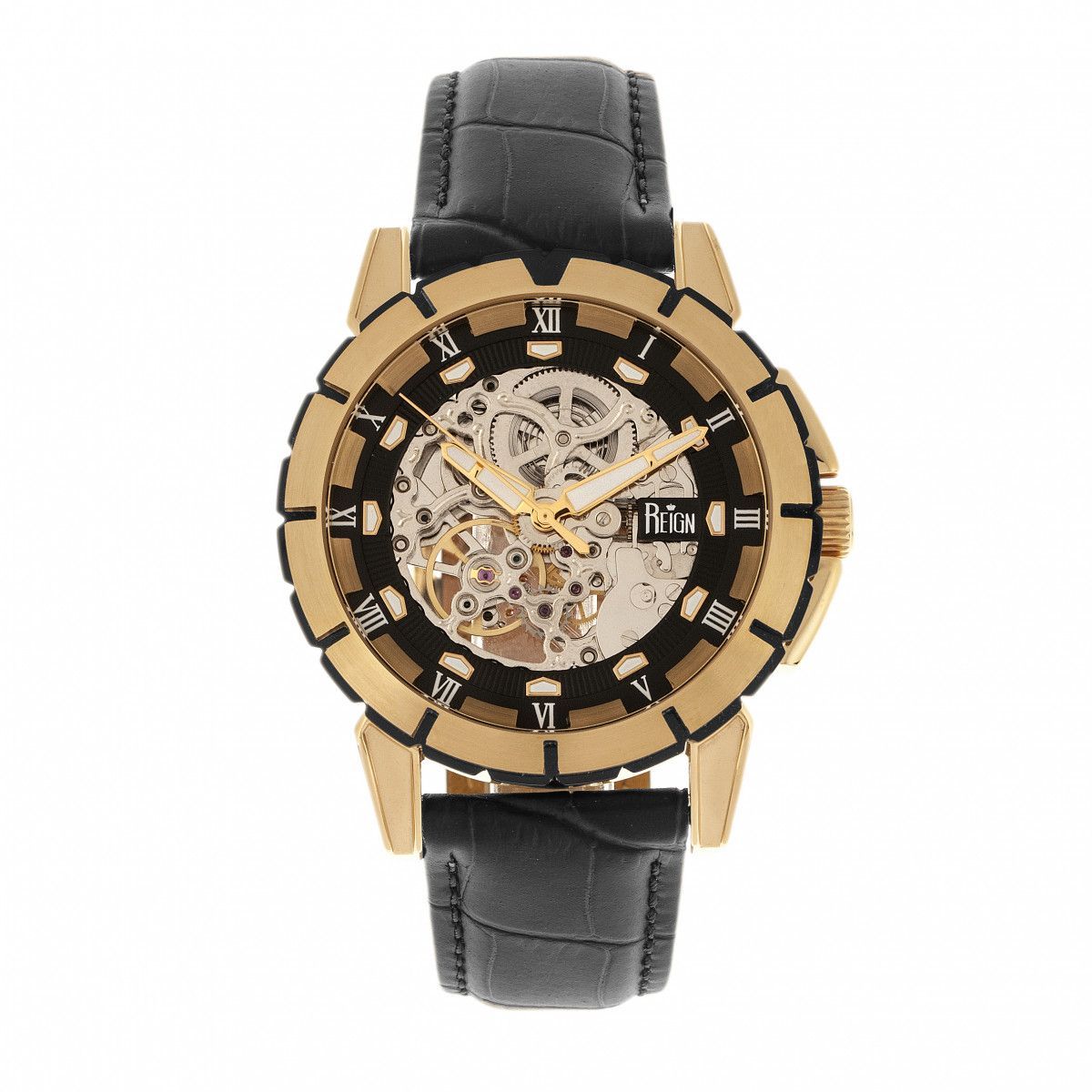 Automatische Skelett Zifferblatt Lederuhr