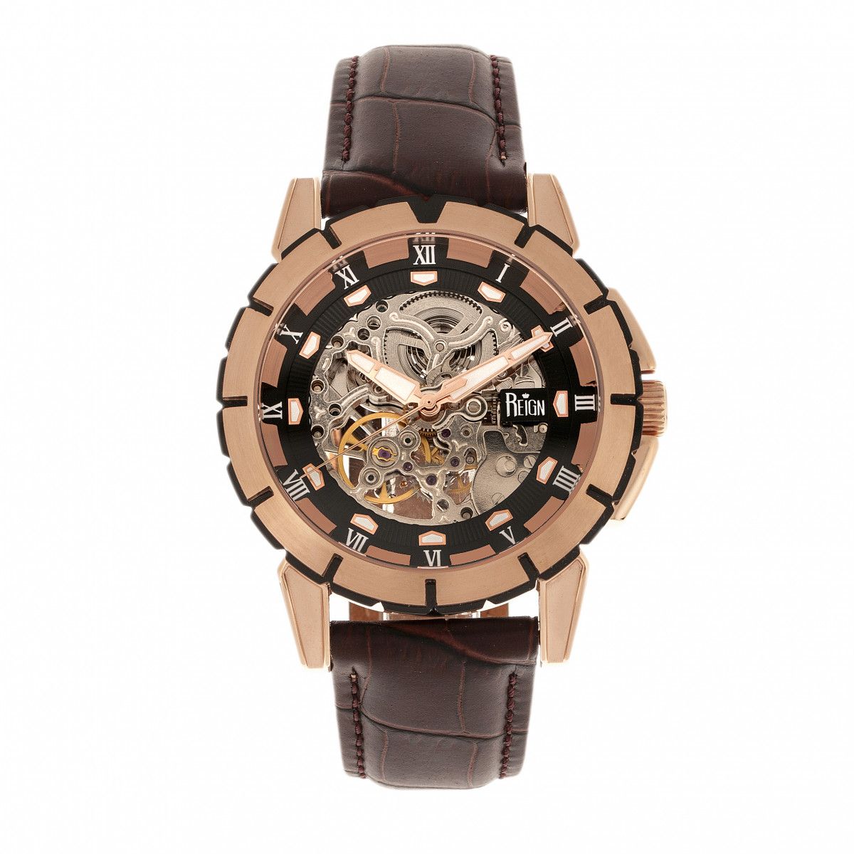 Automatische Skelett Zifferblatt Lederuhr