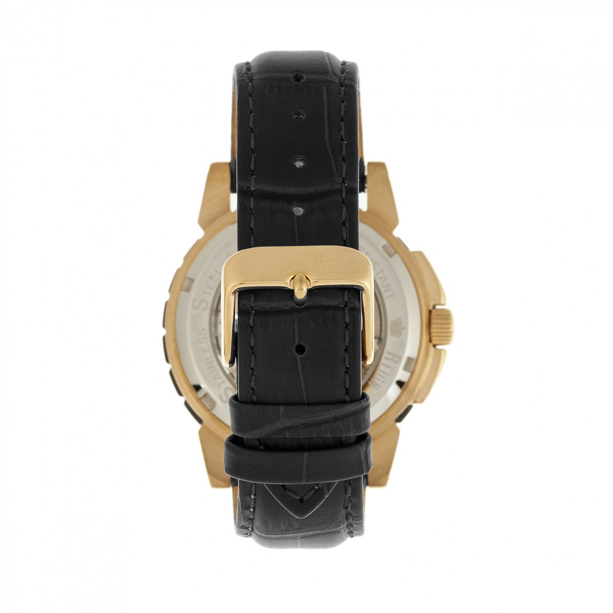 Skelett-Automatik-Uhr mit Lederarmband