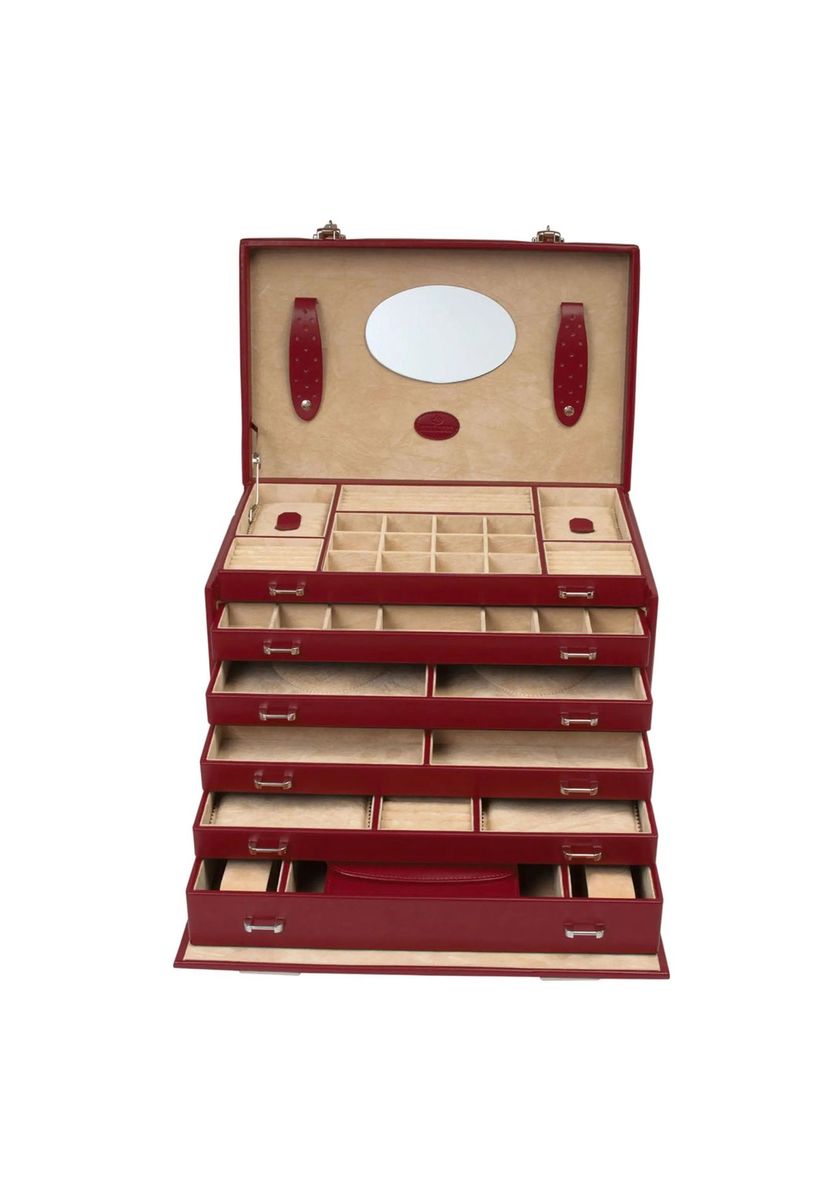 Rote Schmuckaufbewahrungsbox