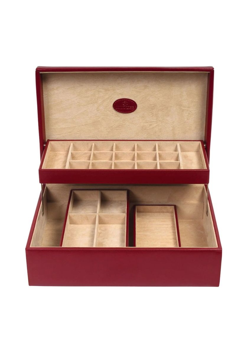 Elegante Schmuckschatulle aus rotem Leder