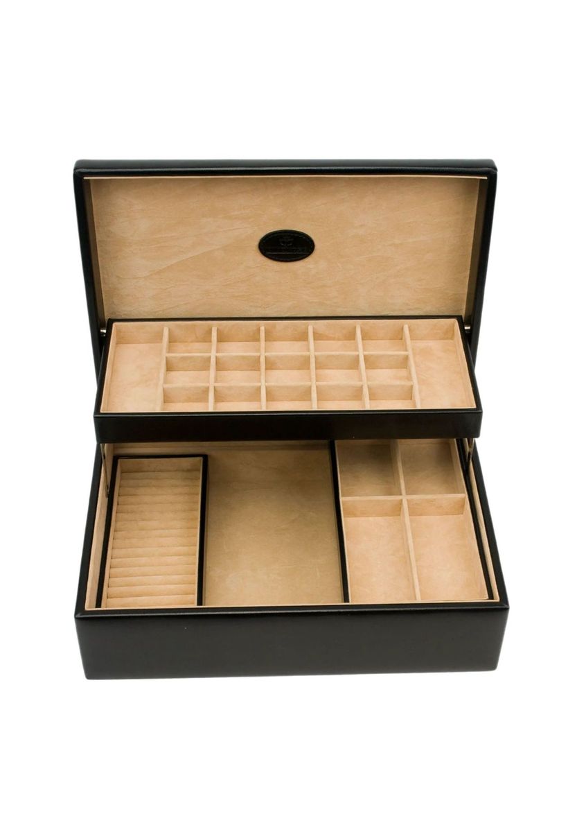 Klassische schwarze Schmuckaufbewahrungsbox