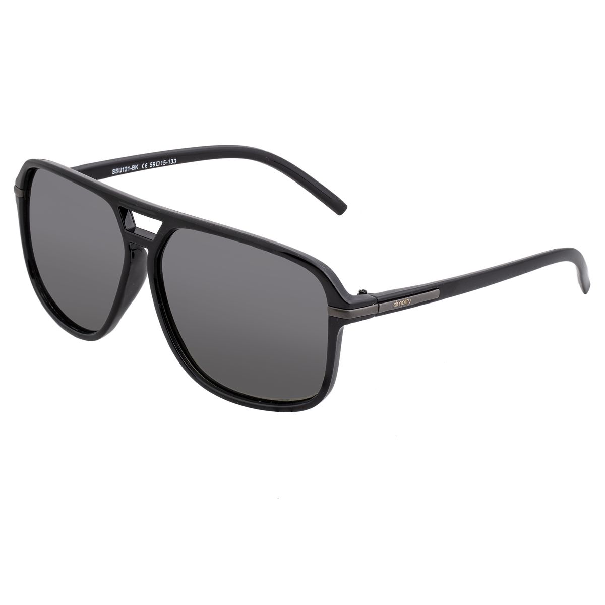Pilotenbrille mit schwarzem Acetatrahmen
