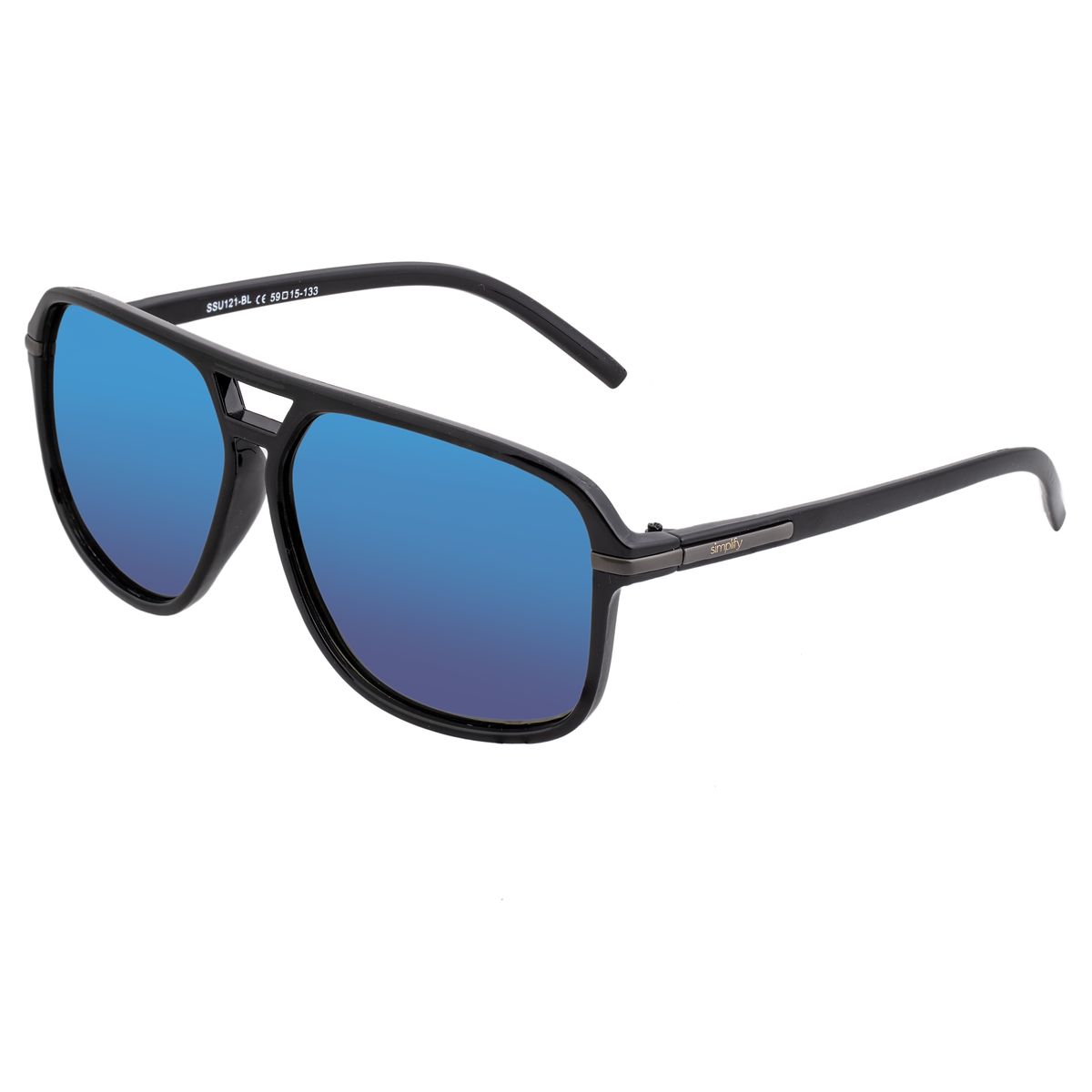 Pilotenbrille mit schwarzem Acetatrahmen