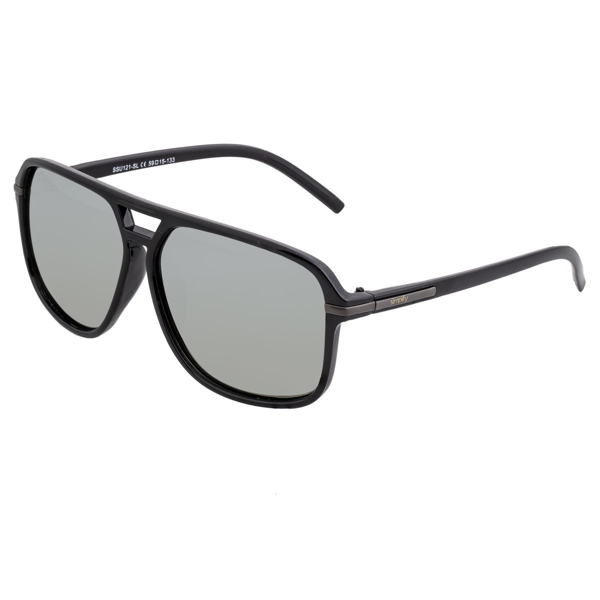 Pilotenbrille mit schwarzem Acetatrahmen