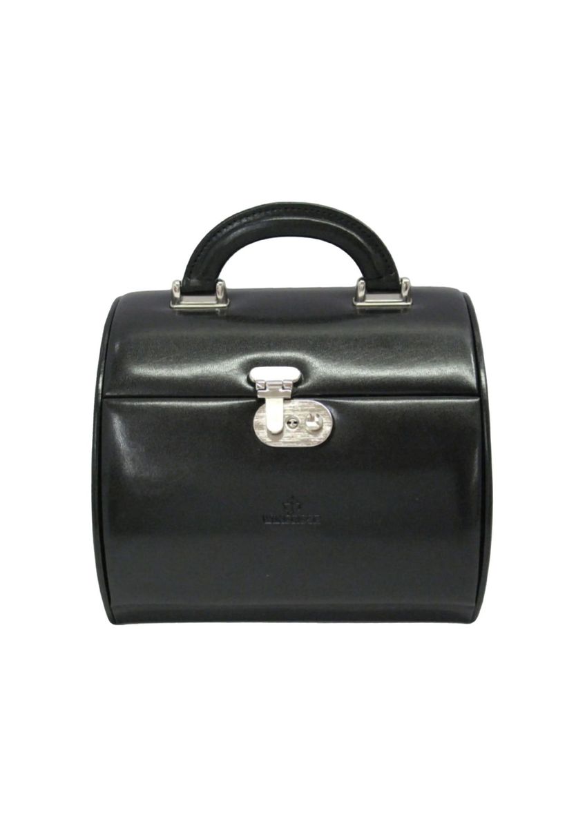 Klassischer Schmuckkoffer aus schwarzem Leder