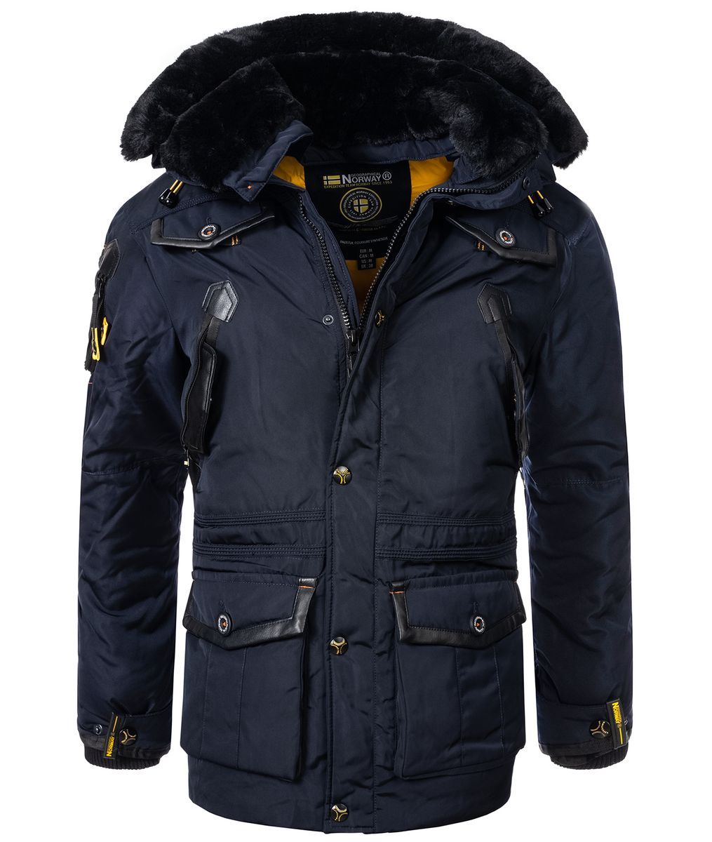 Herren Winterparka mit Kunstfellbesatz