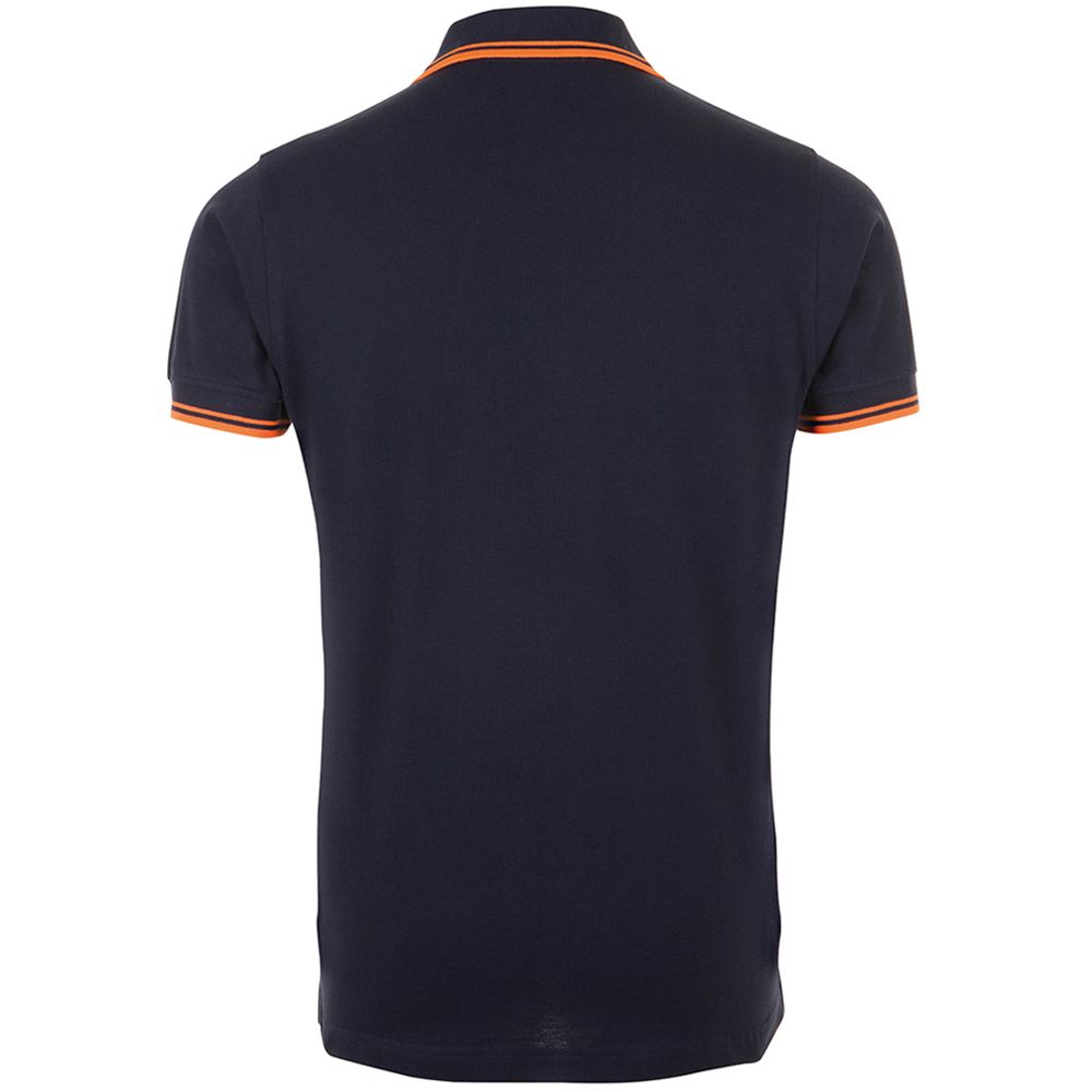 Kontrastfarbenes Baumwoll-Poloshirt mit Streifen