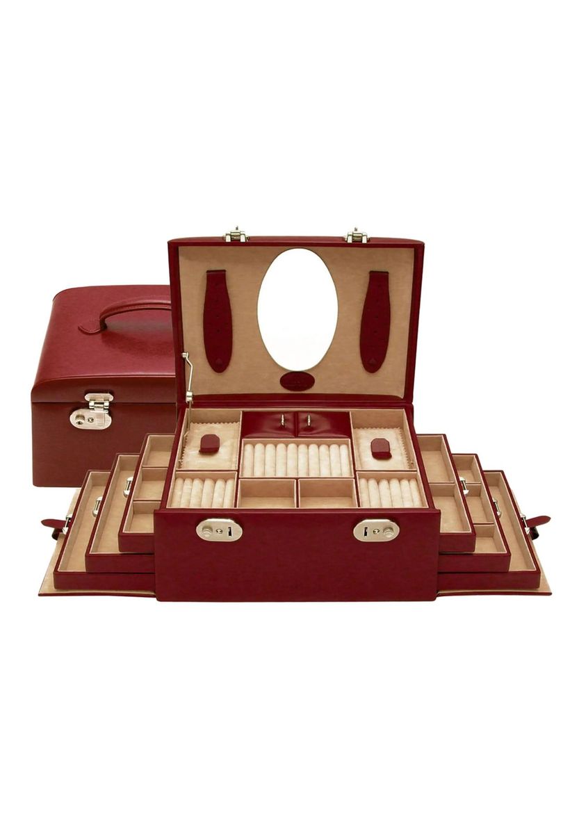 Roter Schmuckkasten aus Leder