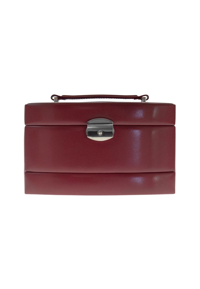 Burgunderfarbene Schmuckschatulle aus Kunstleder