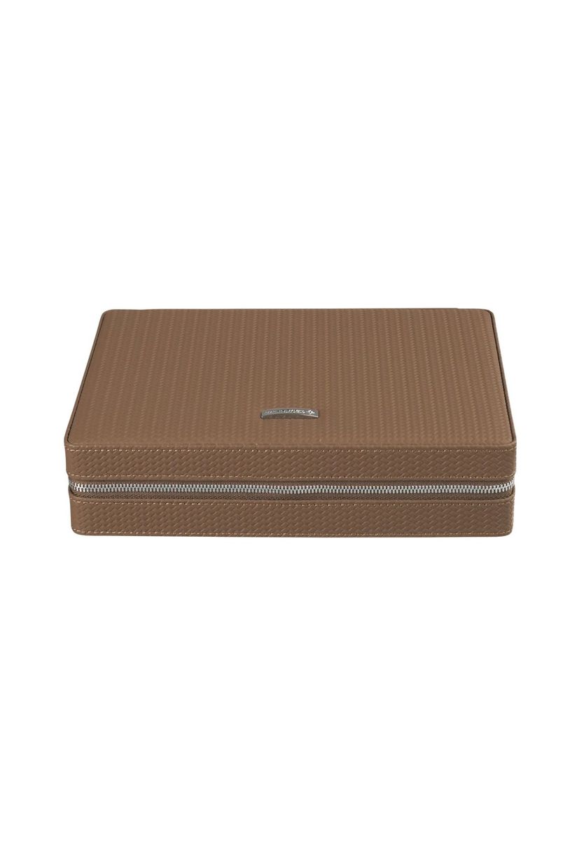 Braune Schmuck-Reisebox mit Textur