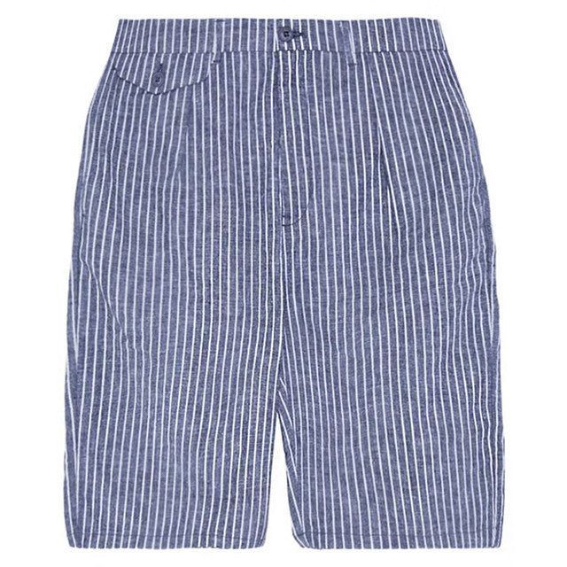 Gestreifte Chino Shorts mit Bundfalten