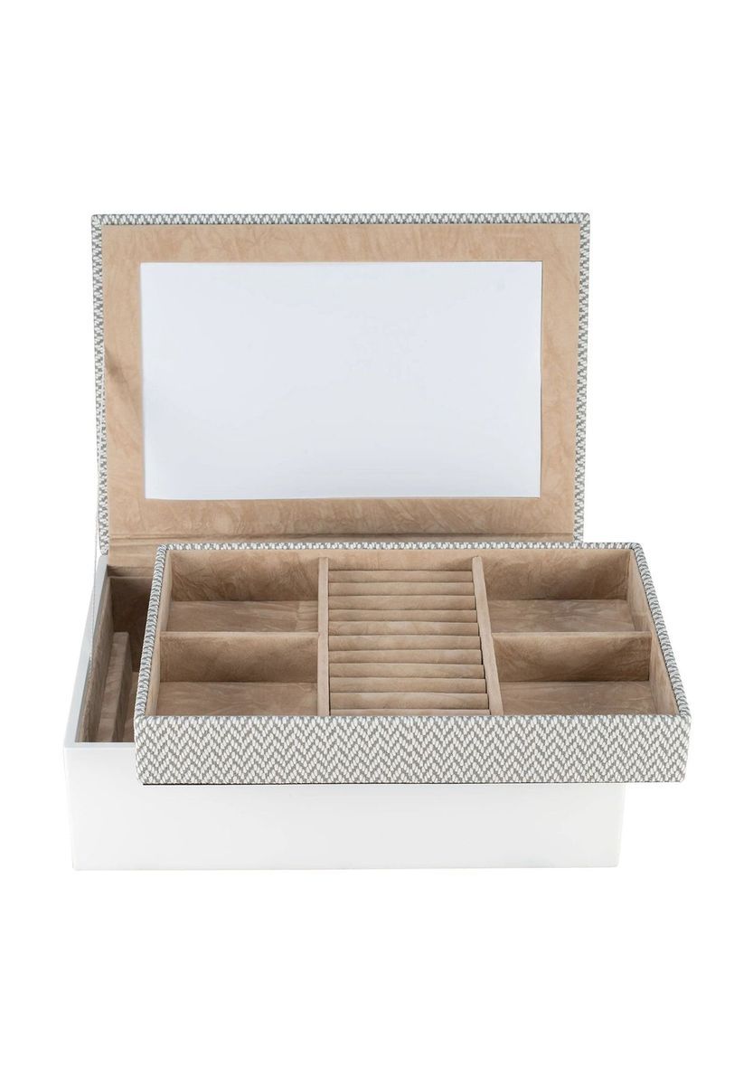 Elegante weiße Schmuckaufbewahrungsbox