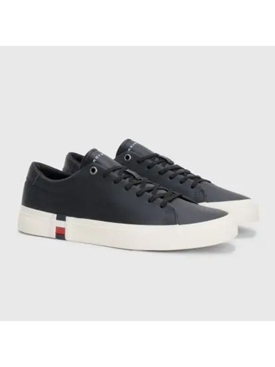Herren Leder Low-Top Sneaker mit Signatur