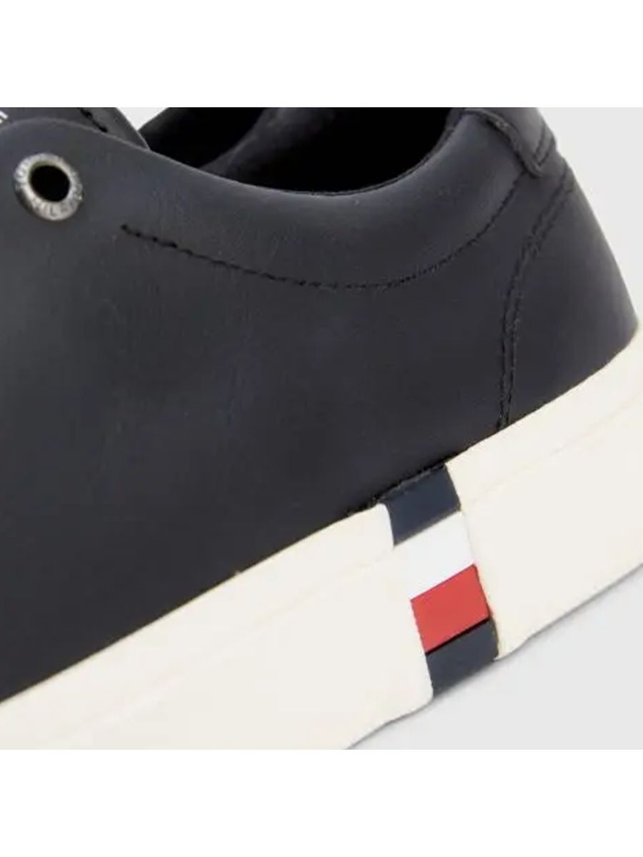 Leder-Sneaker mit Signature-Flag-Detail