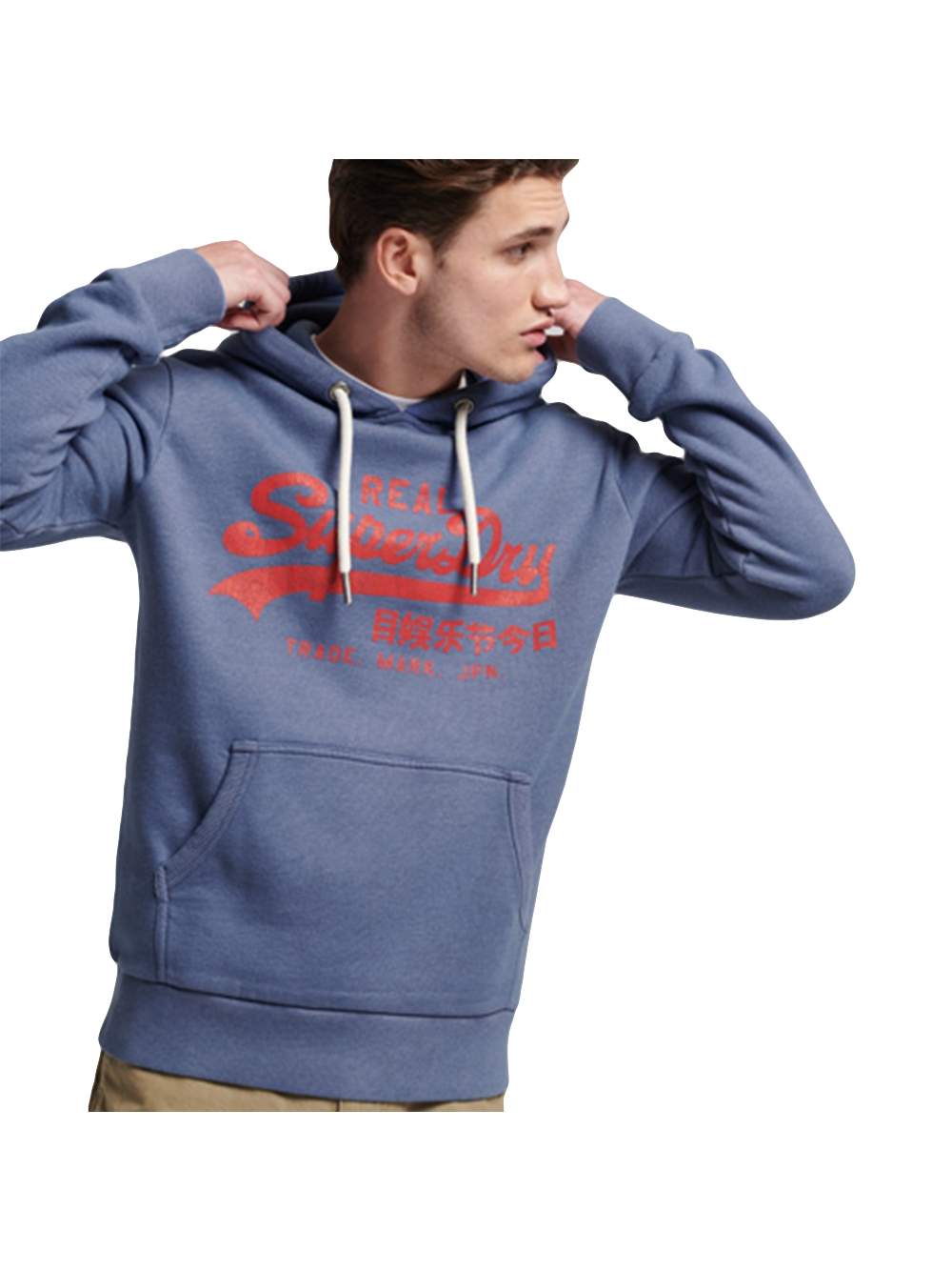 Vintage-Logo Hoodie in Melange-Optik