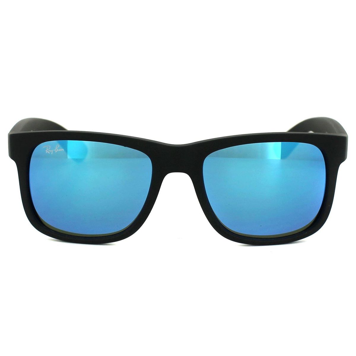 Quadratische Sonnenbrille mit blauem Spiegelglas