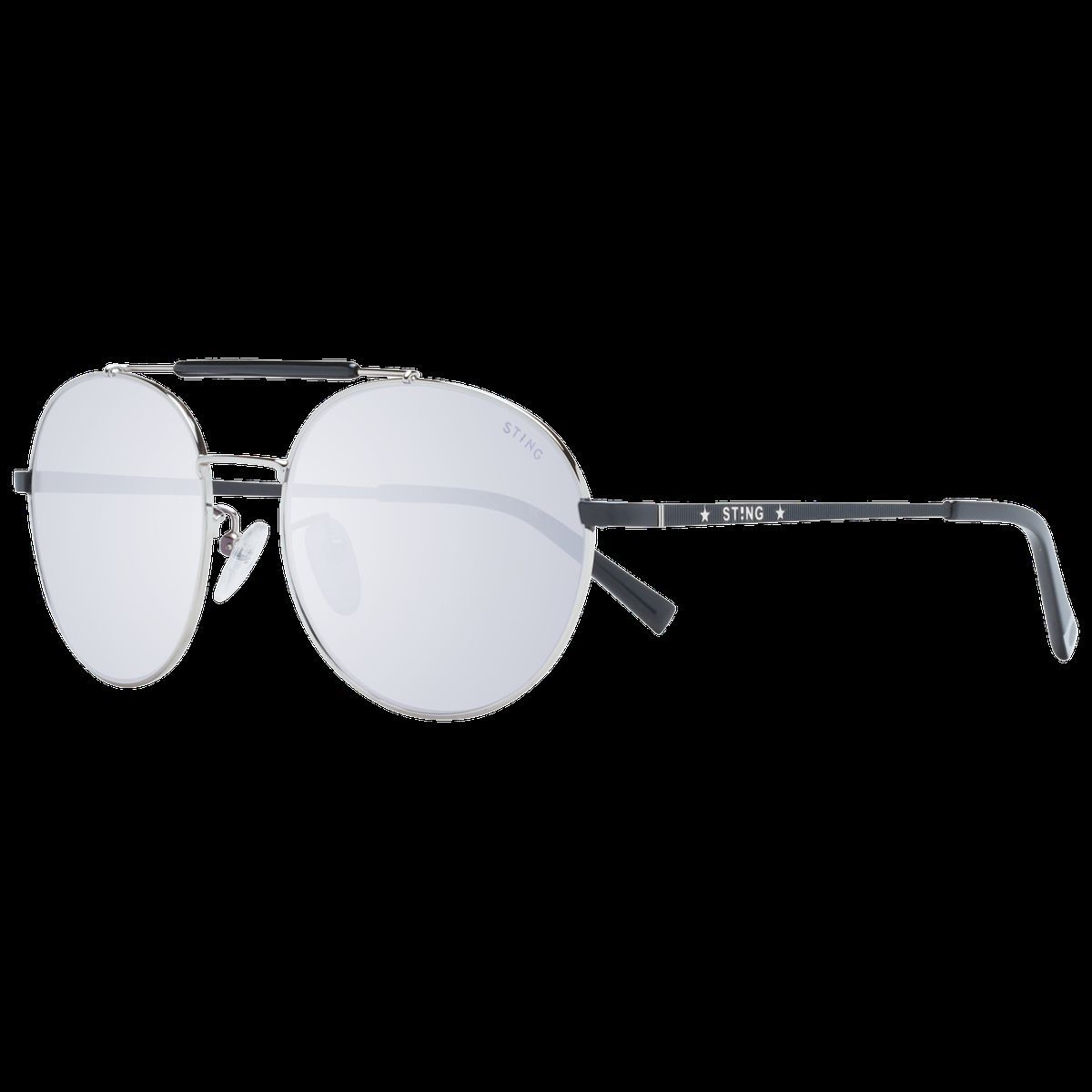 Runde silberne verspiegelte Pilotenbrille