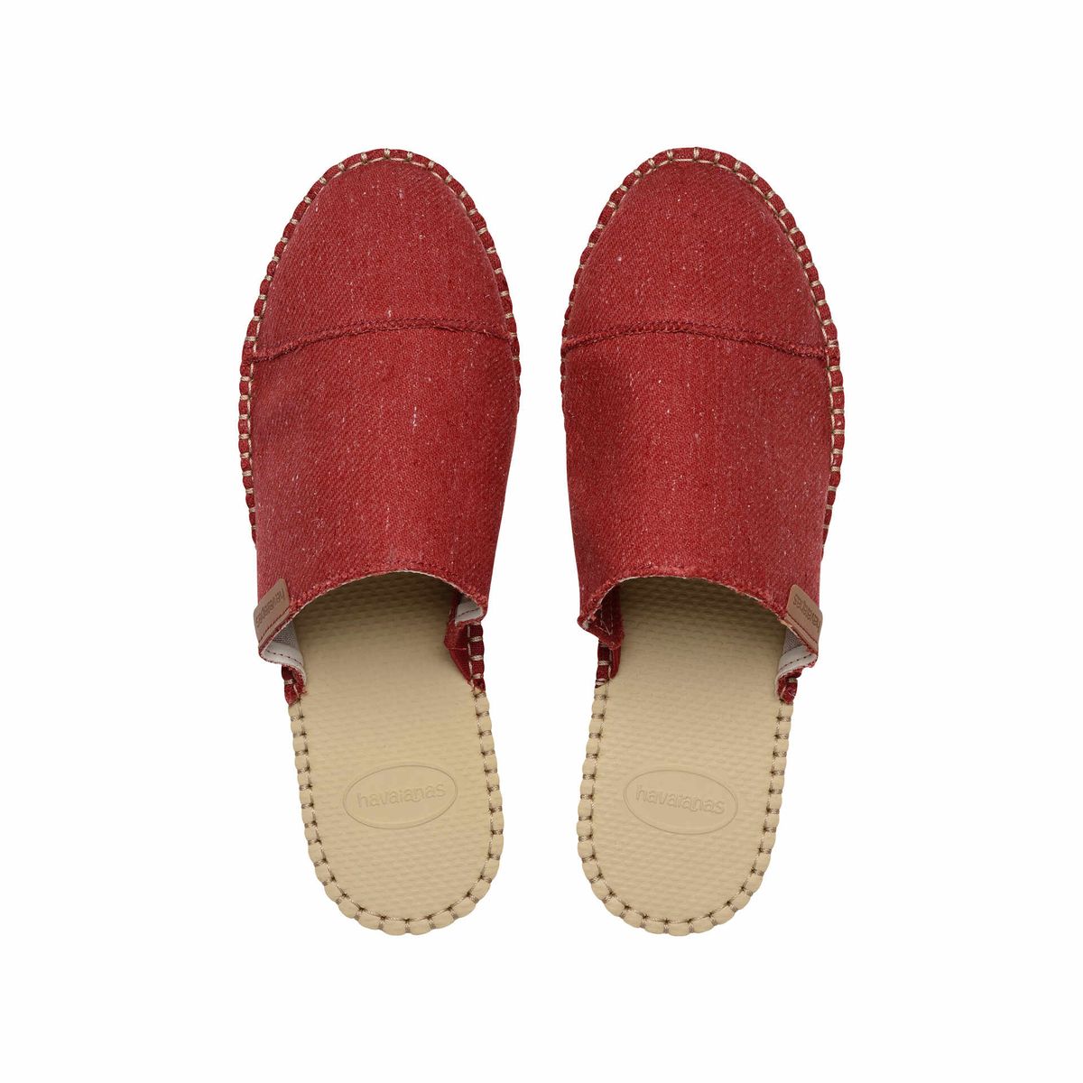 Rote Canvas Espadrille Pantoletten Sandalen