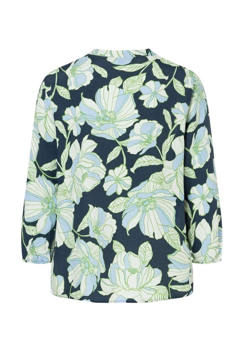 Geblümte Bluse mit Schlitzkragen