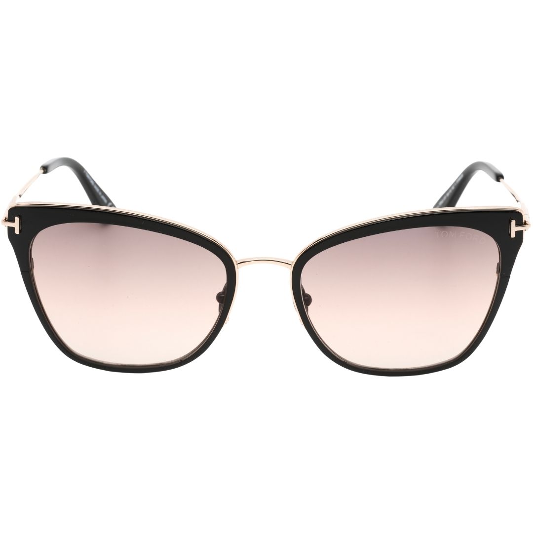 Cateye-Sonnenbrille mit goldenem Rand