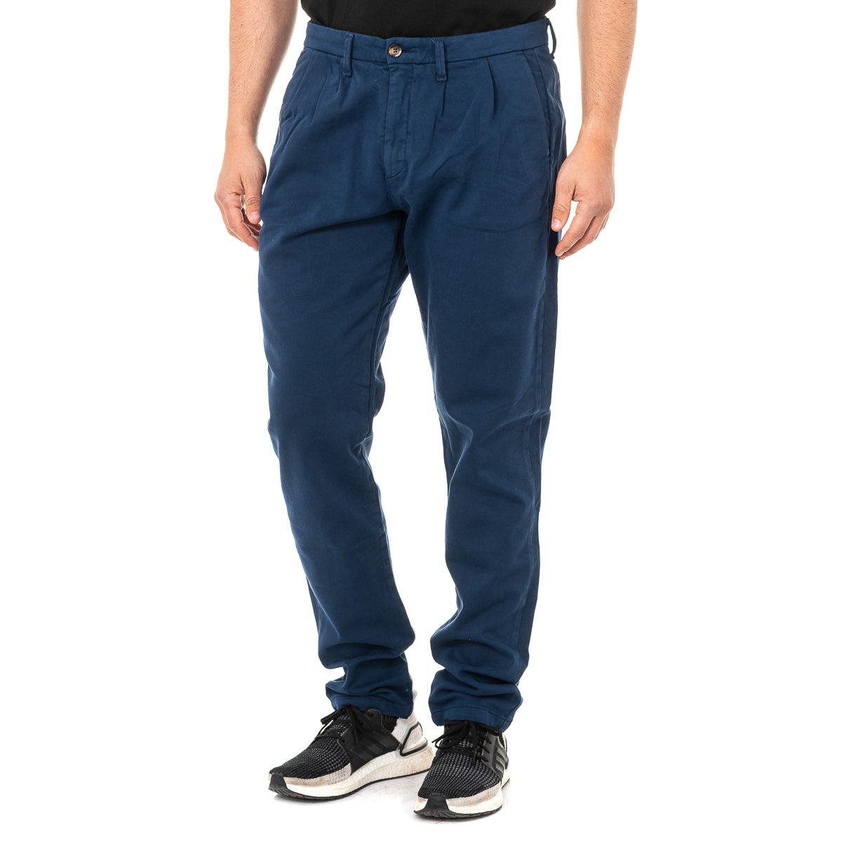 Marineblaue Chino-Hose mit geradem Bein