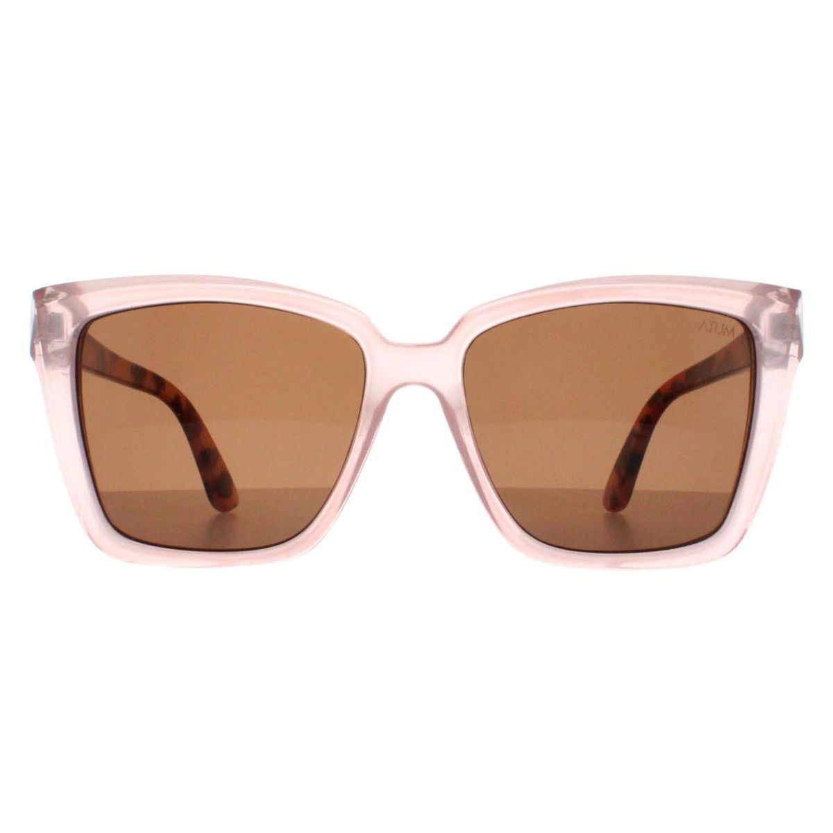 Sonnenbrille mit quadratischem Rahmen in transparentem Rosa